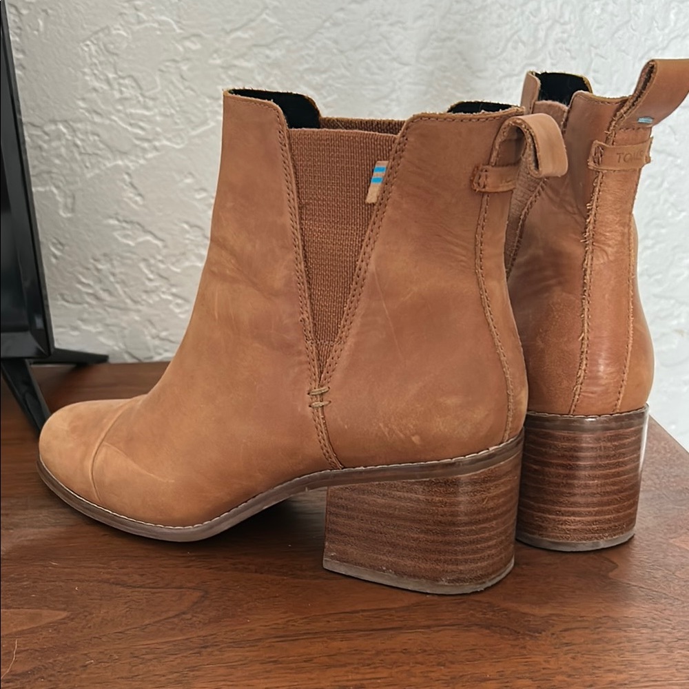 Toms Tan Ankle Booties with Sleek Design